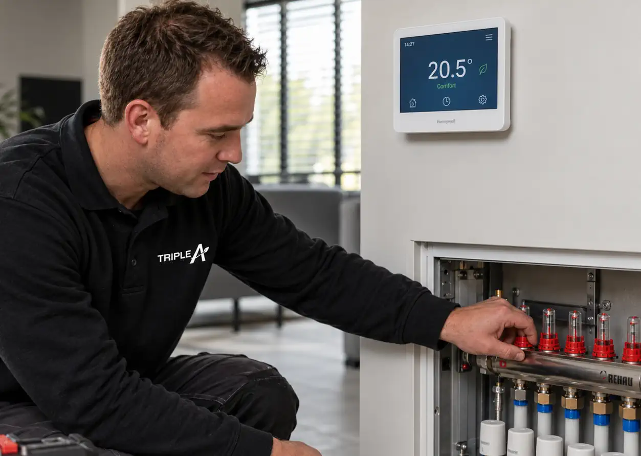monteur triple a vloerverwarming inregelen